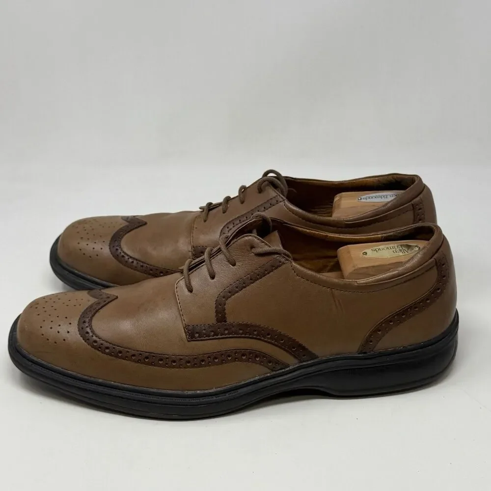 Dr Comfort Wing Shoes Mens 13 M Brown Leather Lace Up Casual Brogue Ortho